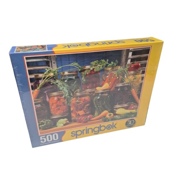 Springbok Canning Supplies Puzzle Jigsaw 500 Pieces Sealed Asparagus Pepper - Picture 6 of 6